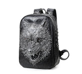 3D Wolf Head Student Backpack Shoulder Bags for Men